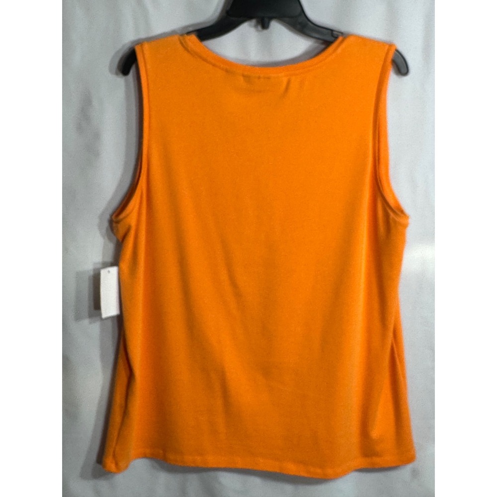 Preswick & Moore Womens Plus 1X Orange Scoop Neck Pleated Front Tank Top NWT - Picture 5 of 10